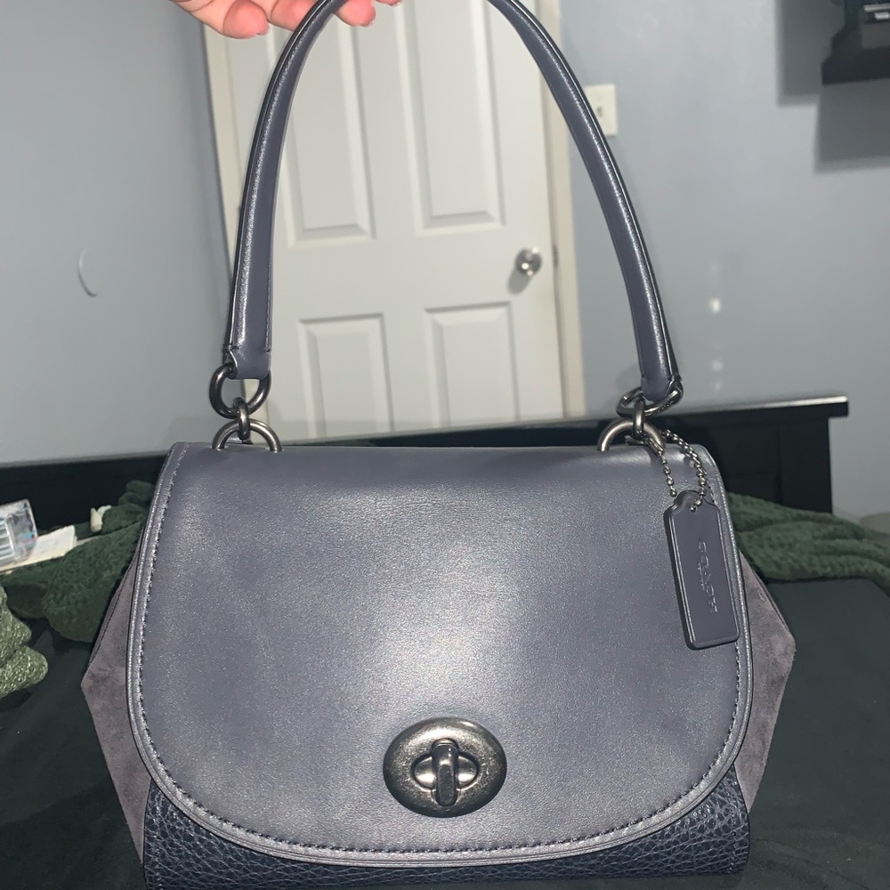 Coach Faye Carryall Crossbody Leather/Suede Purse #F22348